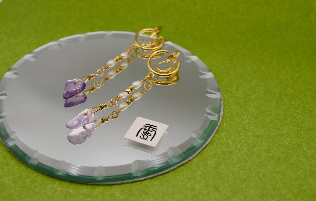 Ametrine Papillon Clip-On Earrings