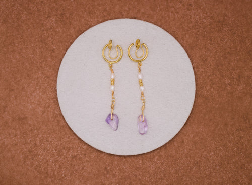Ametrine Papillon Clip-On Earrings